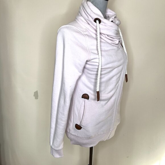 Wanakome Sweatshirt Size XS Pink Wide Collar High Neck Jacket Zip Up Warm Winter - Picture 8 of 15